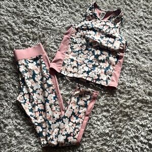 Osh Kosh | Floral Activewear Set with Pink Accents, Girls 8-10